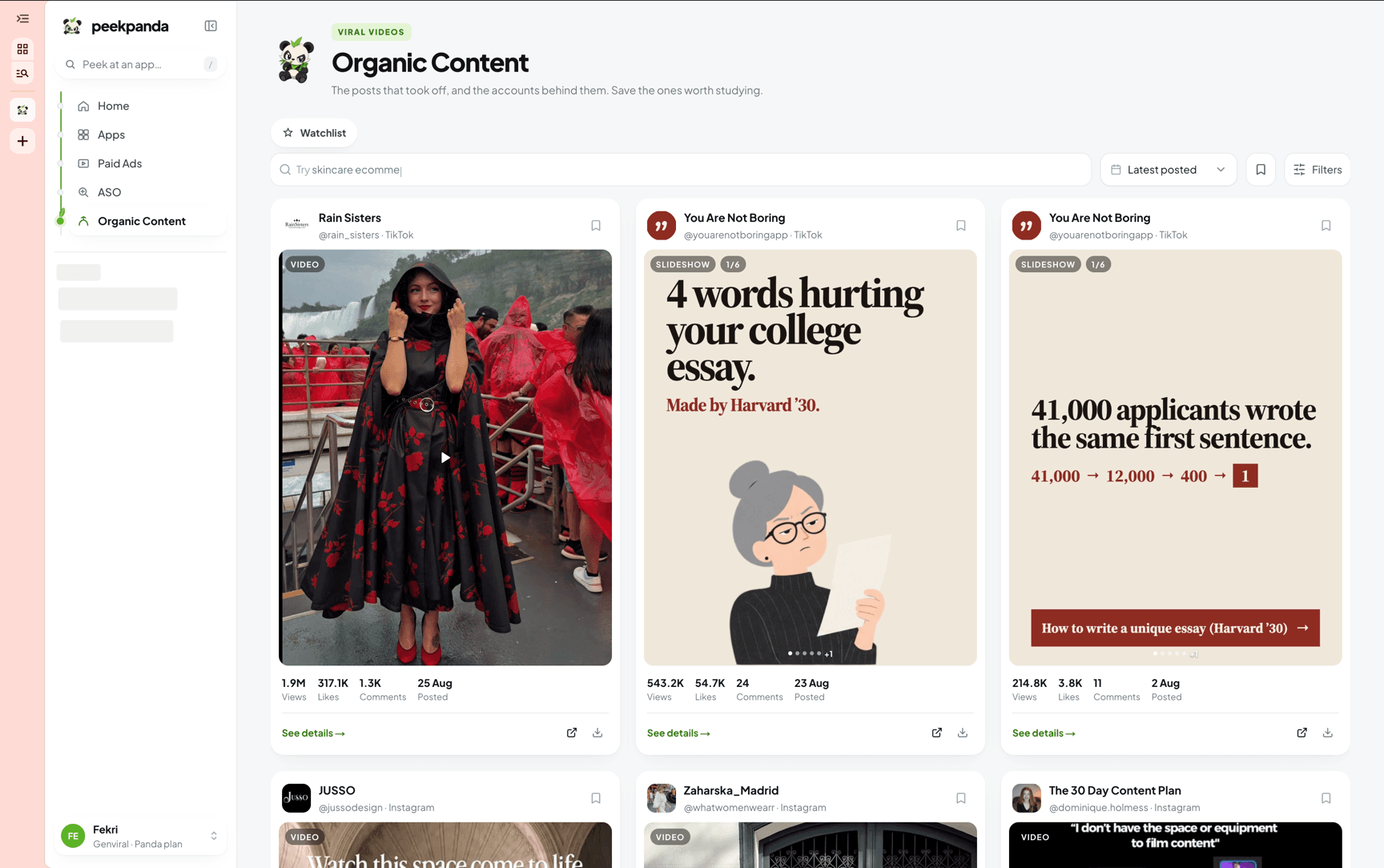 The organic content library.
